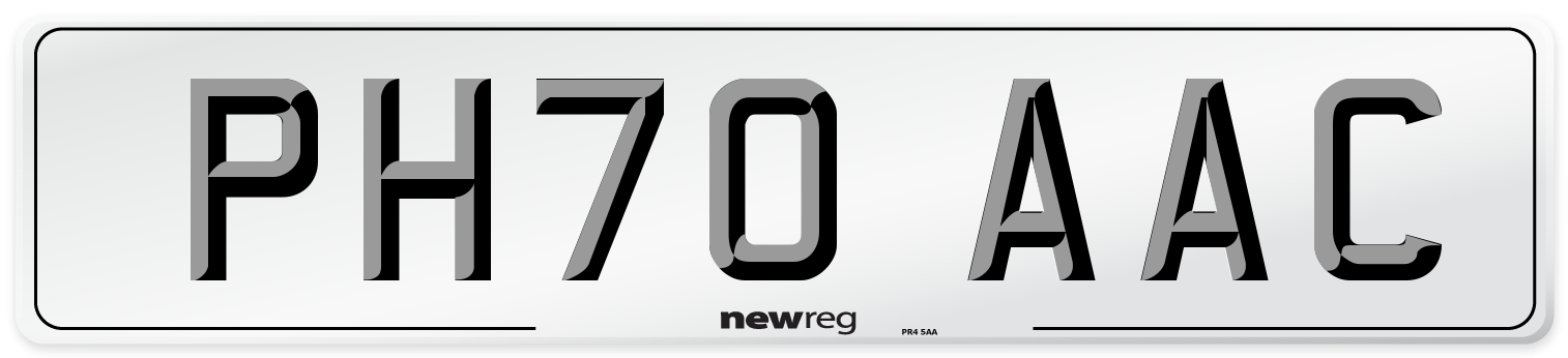 PH70 AAC Number Plate from New Reg